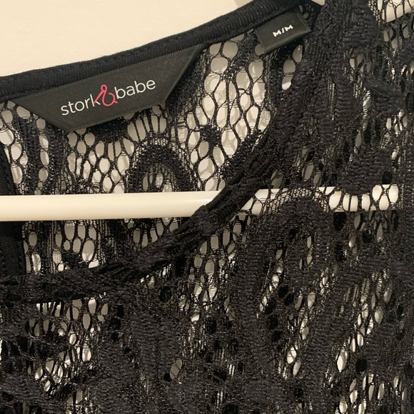 Maternity Stork and Babe black dress with lace design, size medium - Picture 3 of 4